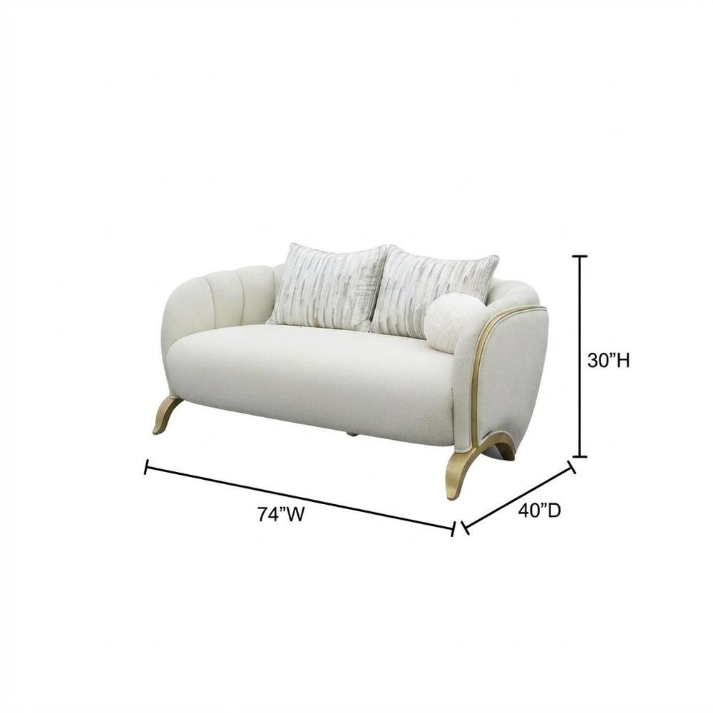 Scotts Square Loveseat - Cornsilk/Light Champagne. Picture 9