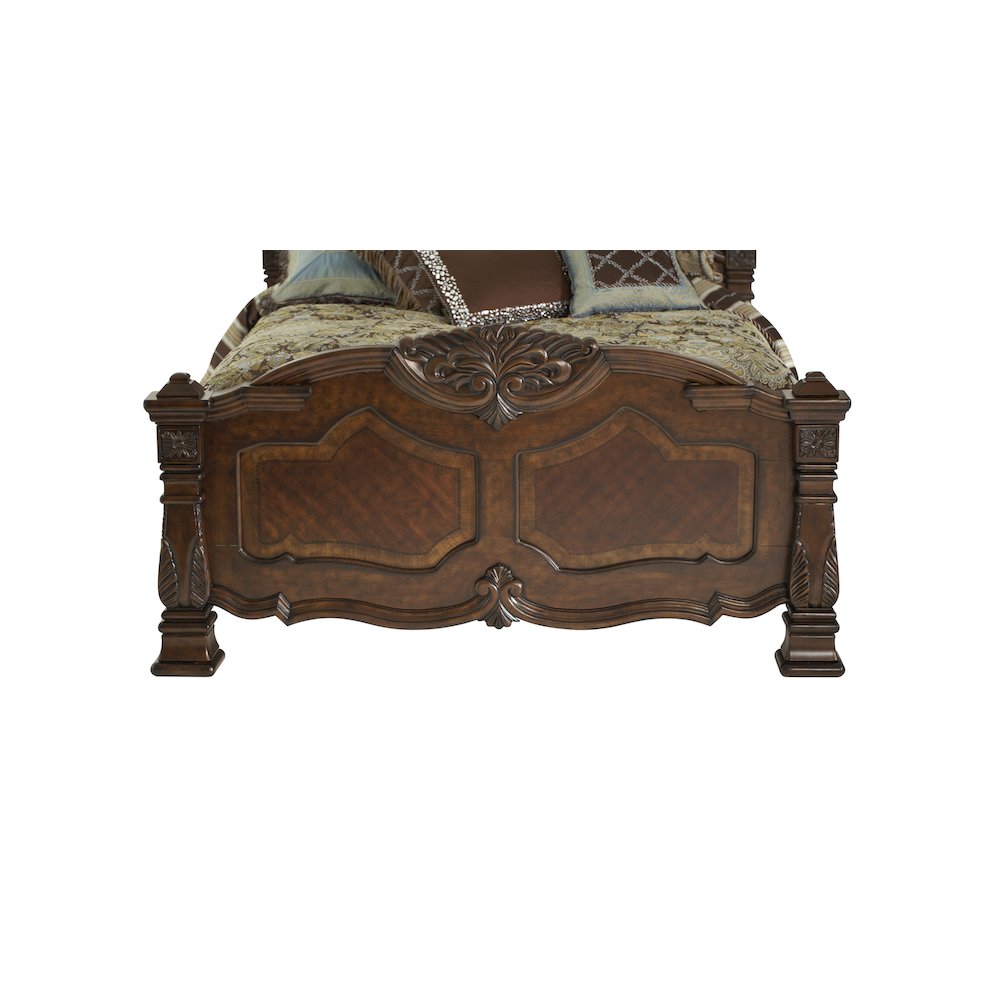 Windsor Court Queen Mansion Bed - Vintage Fruitwood. Picture 6