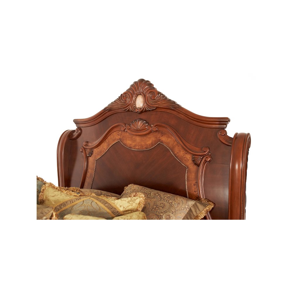 Cortina Queen Sleigh Bed - Honey Walnut. Picture 4