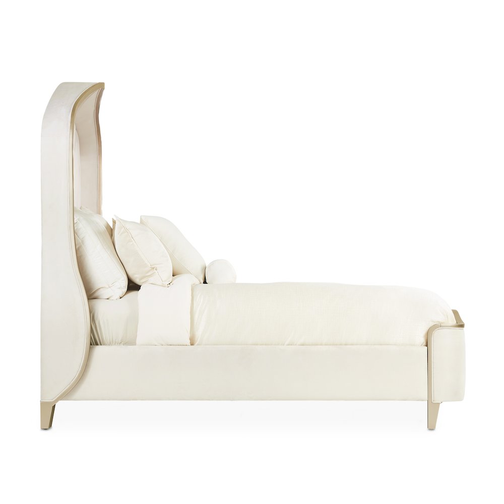 Malibu Crest Eastern King Curved Panel Bed - Chardonnay. Picture 8
