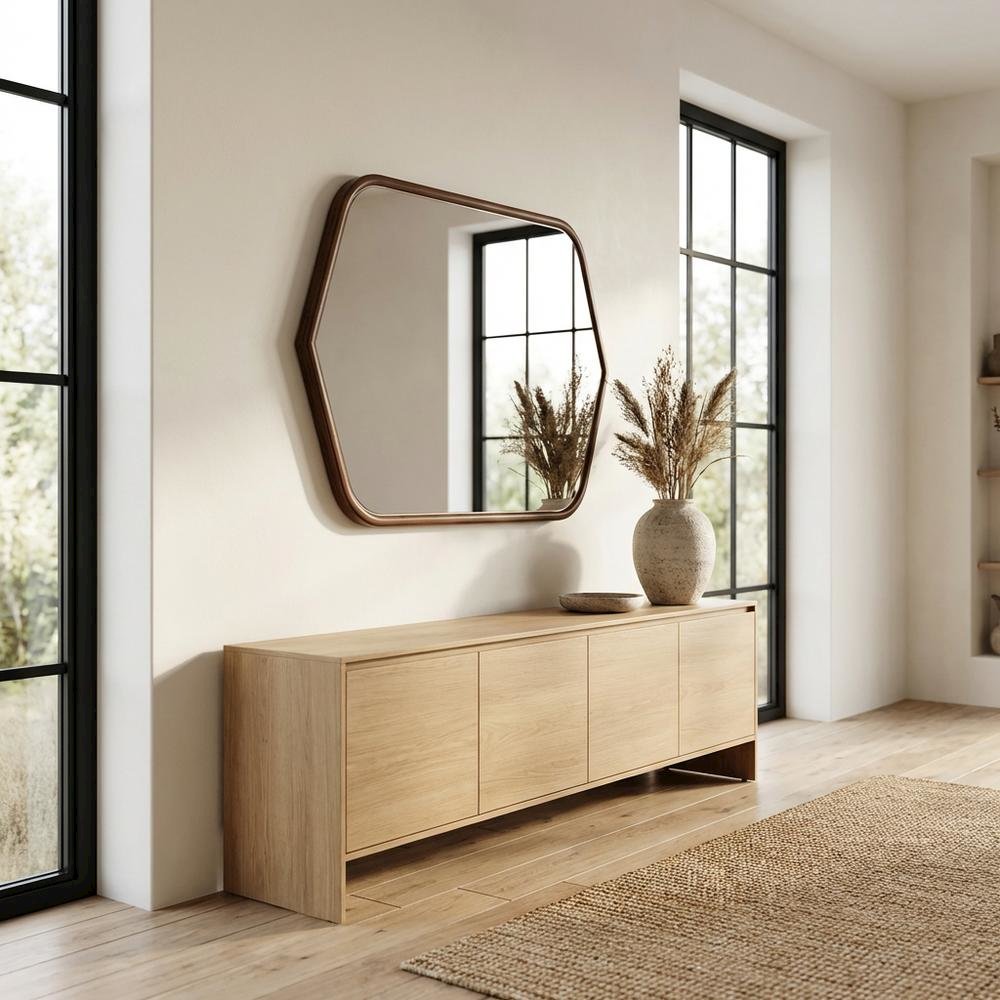 Houston Wall Mirror - Walnut. Picture 7