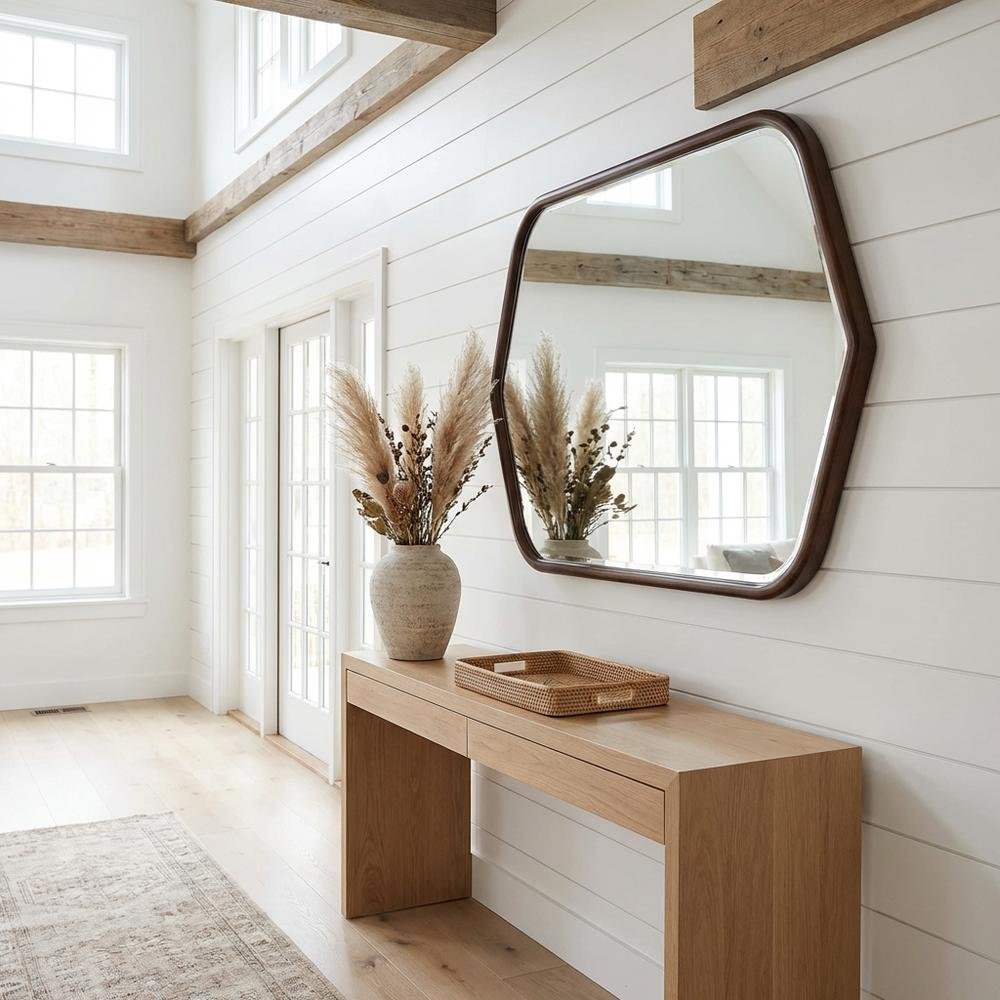 Houston Wall Mirror - Walnut. Picture 6