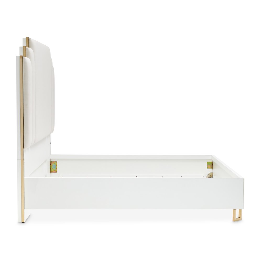 Palm Gate Queen Upholstered Bed - Cloud White. Picture 10