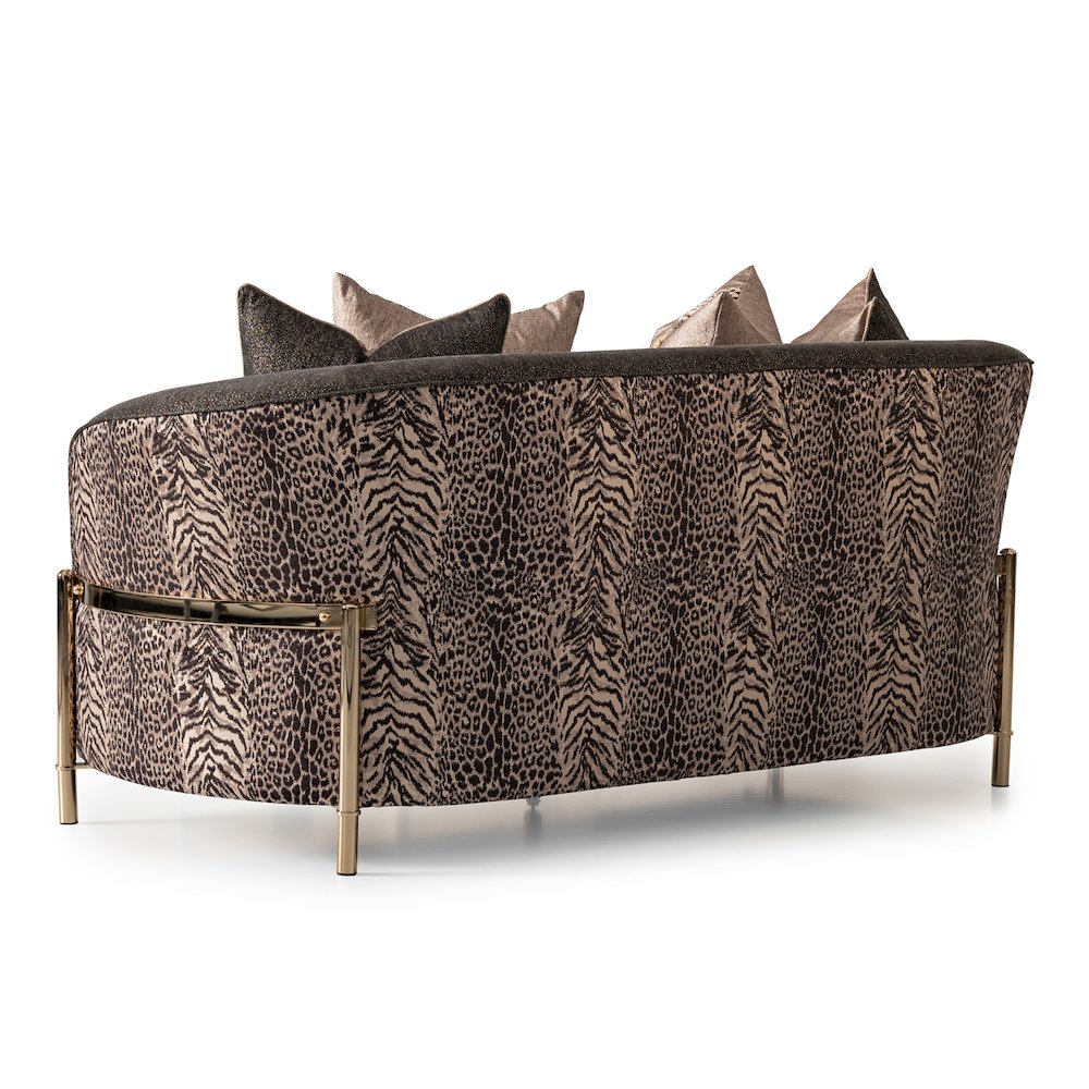 Lisbon Loveseat - Onyx/Gold. Picture 5