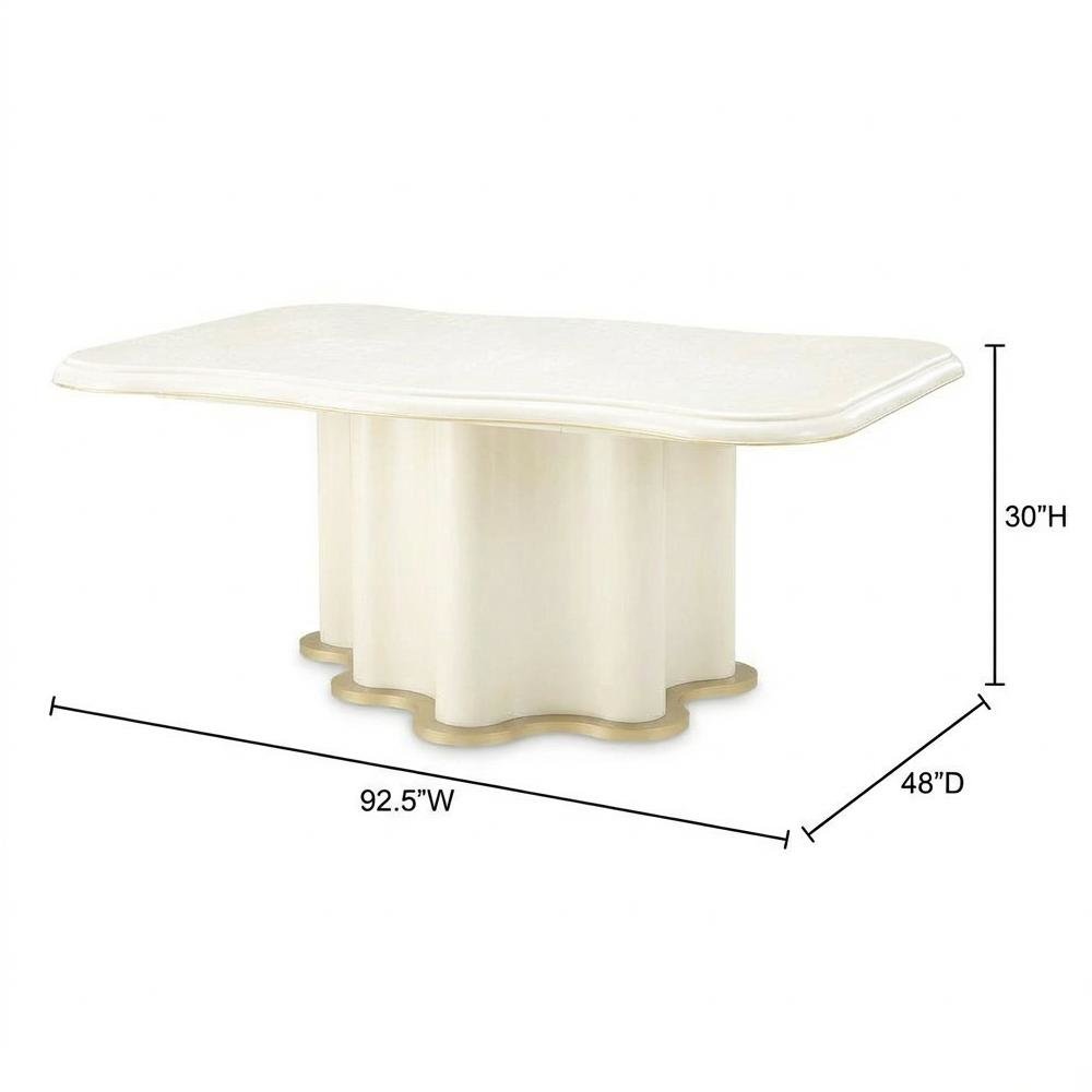 La Terrazza Double Pedestal Dining Table - Creamy Pearl. Picture 9