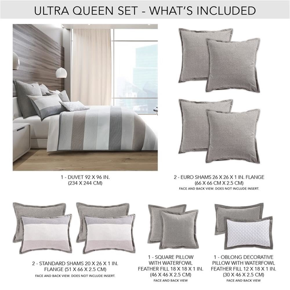 Ultra 7-Piece Queen Duvet Set - Grey. Picture 3