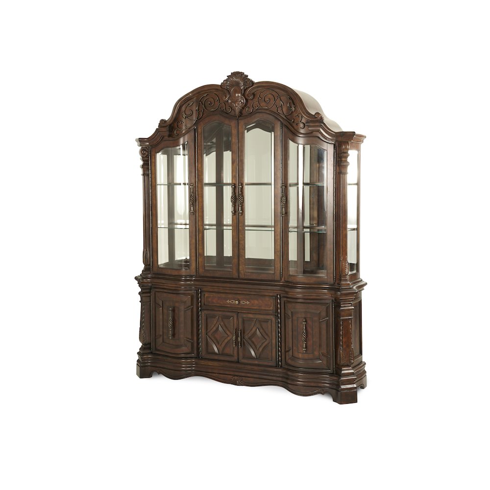 Windsor Court China Cabinet - Vintage Fruitwood. Picture 1