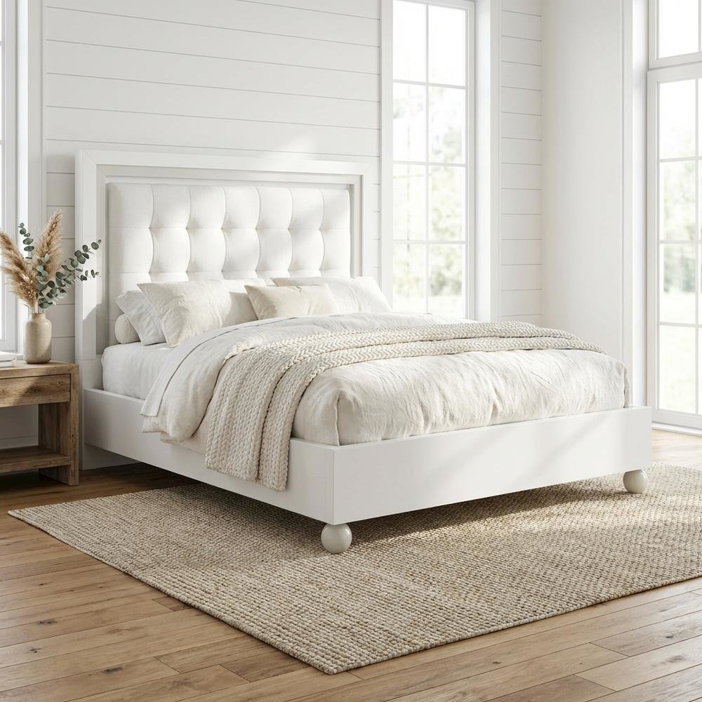 Sky Tower Queen Bed - Cloud White. Picture 7