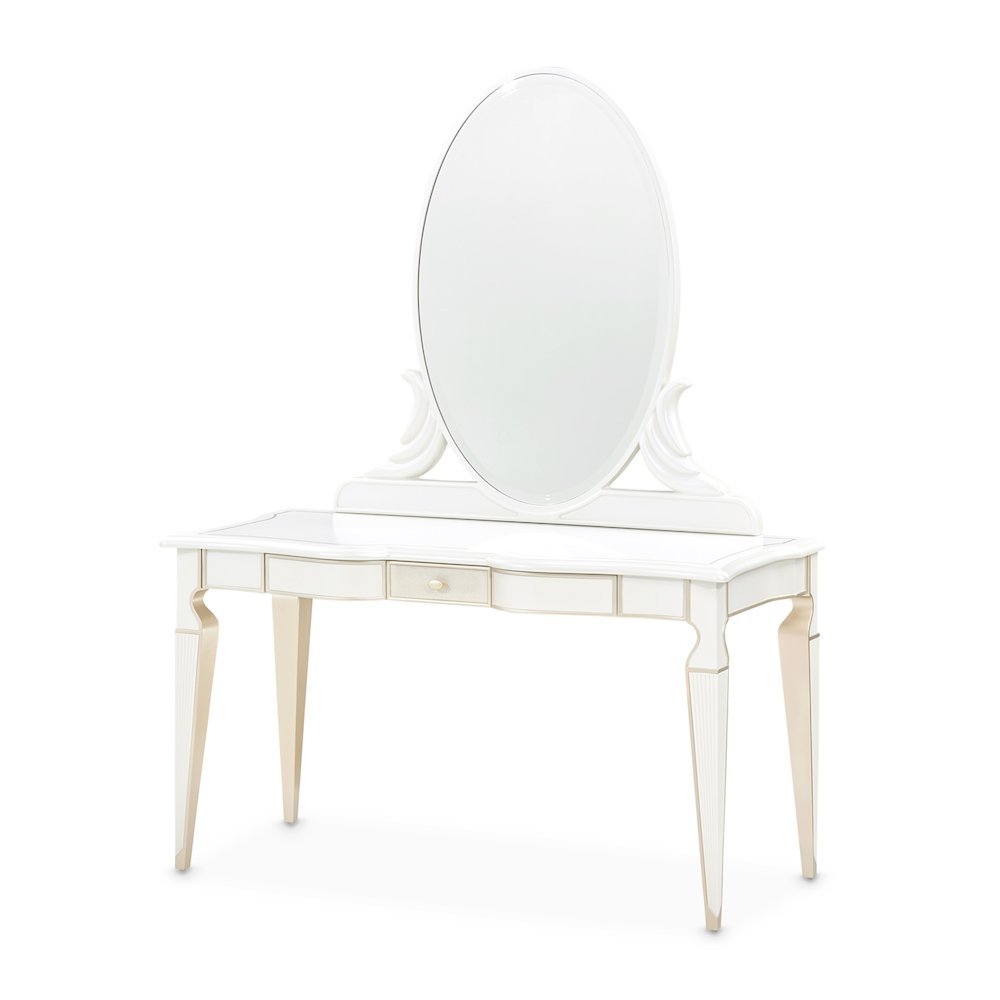 La Marisia Vanity with Mirror - Creamy Pearl. Picture 1
