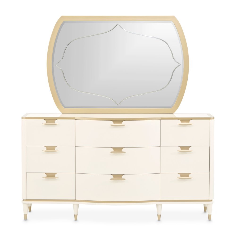 La Terrazza Dresser with Mirror - Creamy Pearl. Picture 2