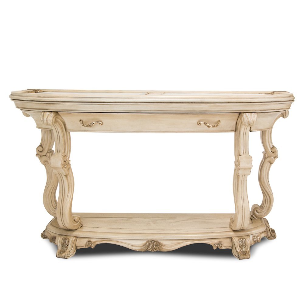 French Country Furniture – Beige Console Table for Entryway or Wall Use. Picture 5