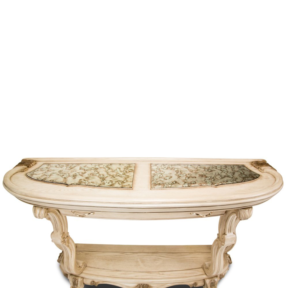 French Country Furniture – Beige Console Table for Entryway or Wall Use. Picture 11