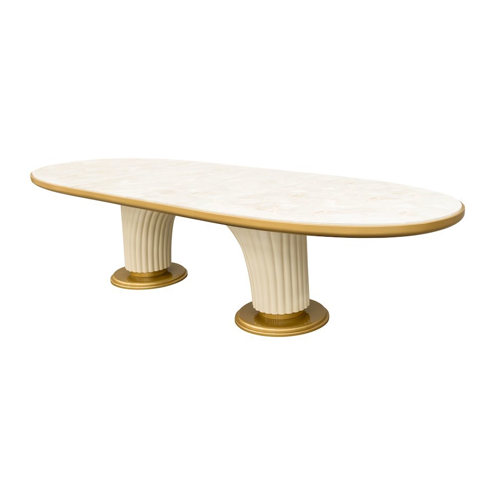 Scotts Square Oval Dining Table - Light Champagne. Picture 1