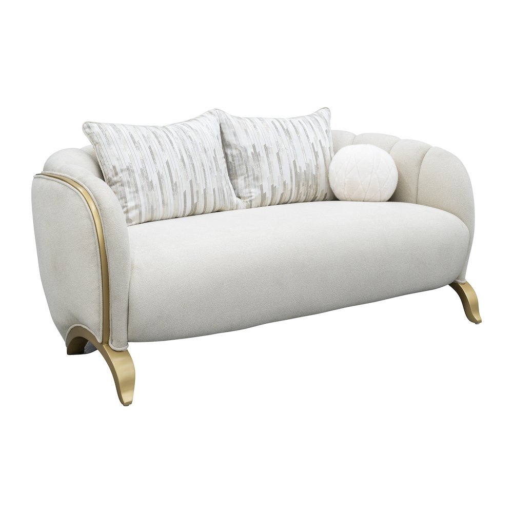 Scotts Square Loveseat - Cornsilk/Light Champagne. Picture 5