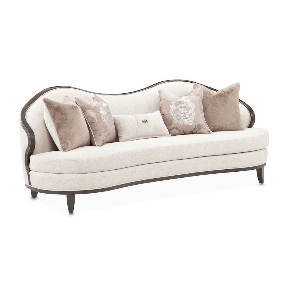 Camellia Field Chenille Sofa - Linen/Warm Pecan. Picture 4