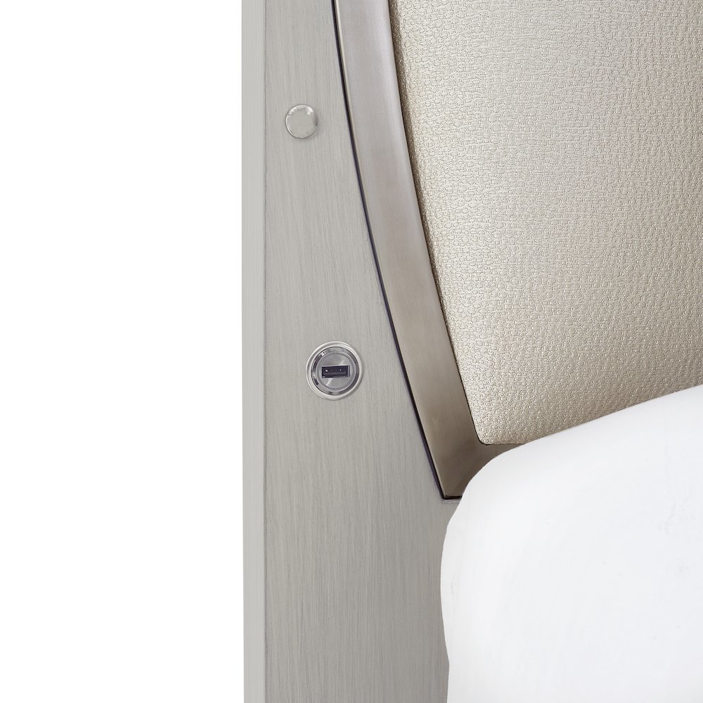 Eclipse Cal King Upholstered Bed with LED Lights - Moonlight. Picture 4