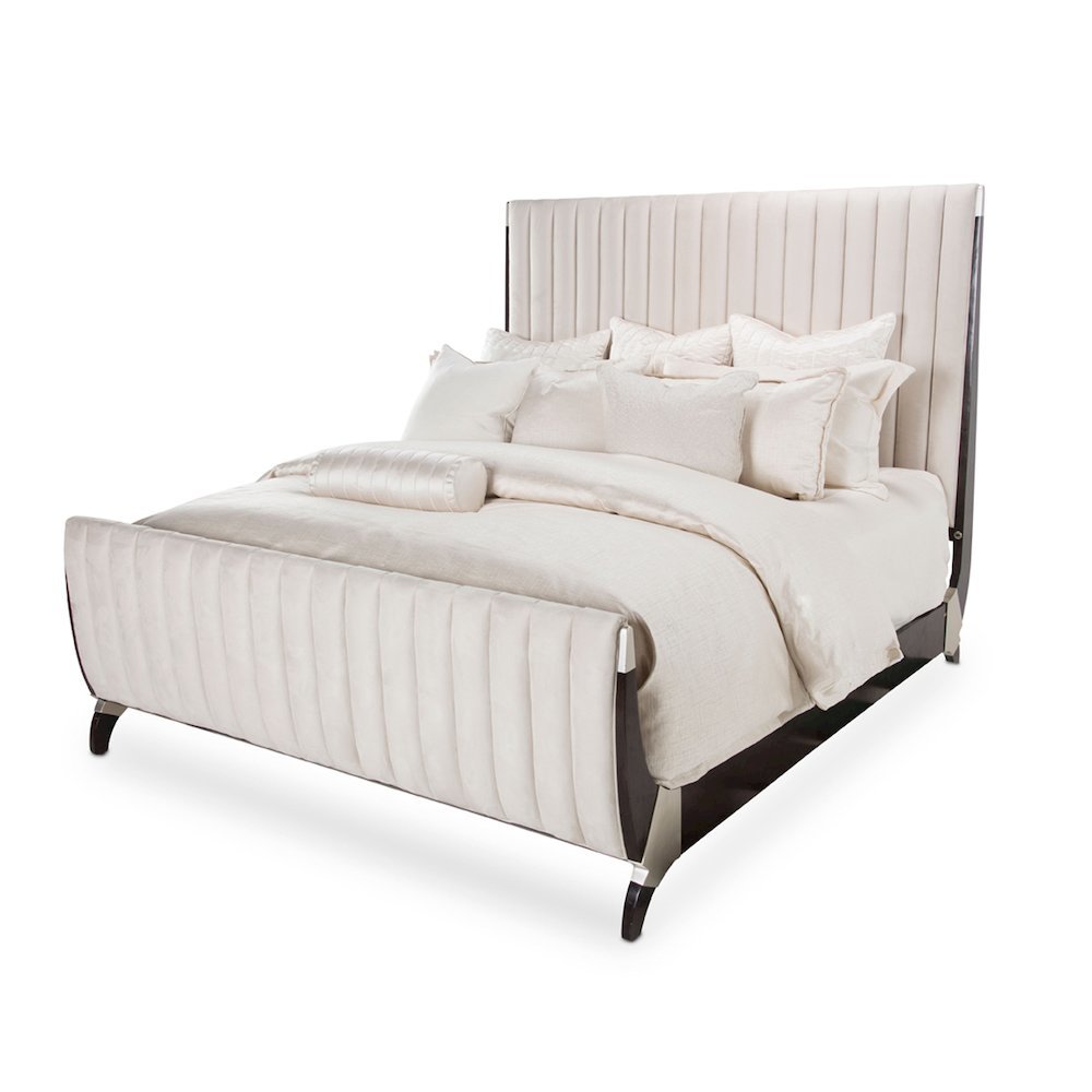 Paris Chic Eastern King Sleigh Bed - Espresso. Picture 1