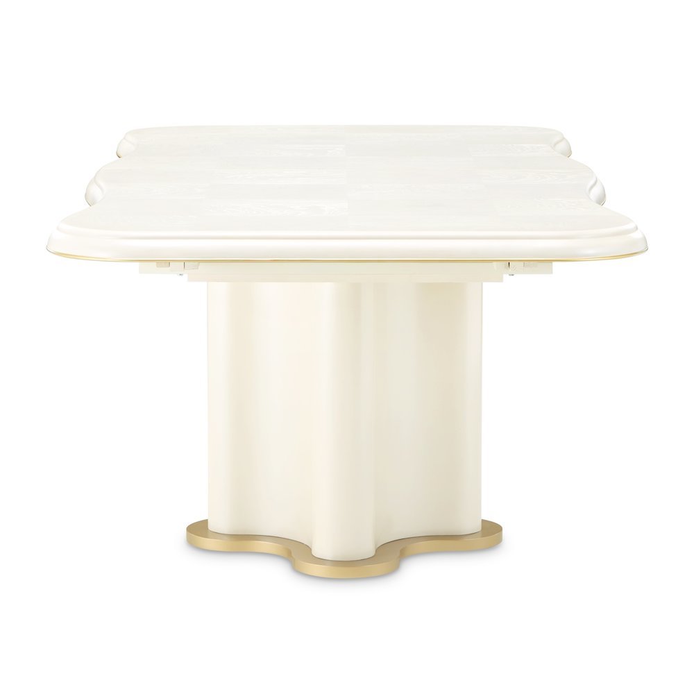 La Terrazza Double Pedestal Dining Table - Creamy Pearl. Picture 1