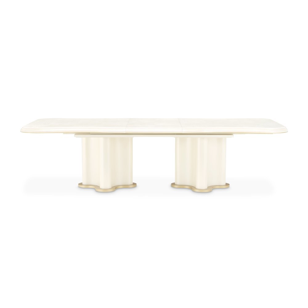 La Terrazza Double Pedestal Dining Table - Creamy Pearl. Picture 3