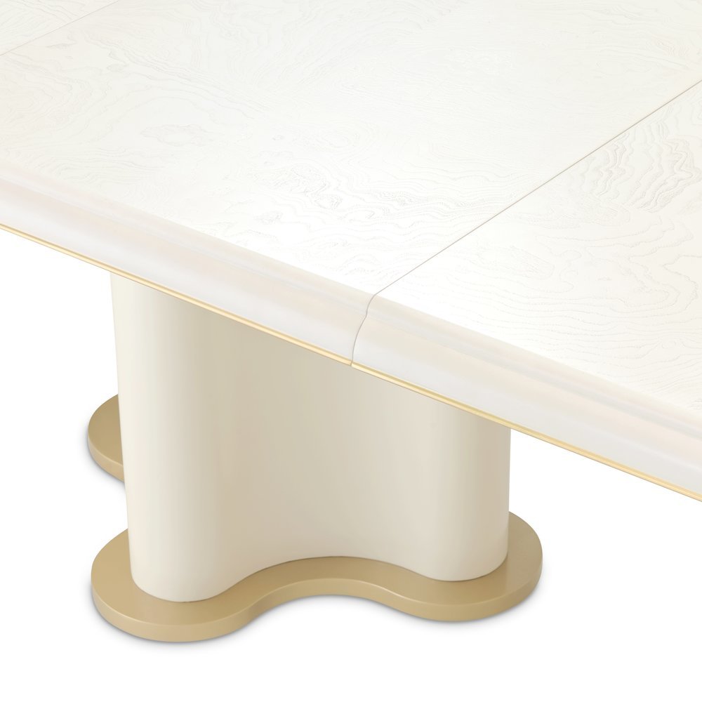 La Terrazza Double Pedestal Dining Table - Creamy Pearl. Picture 6