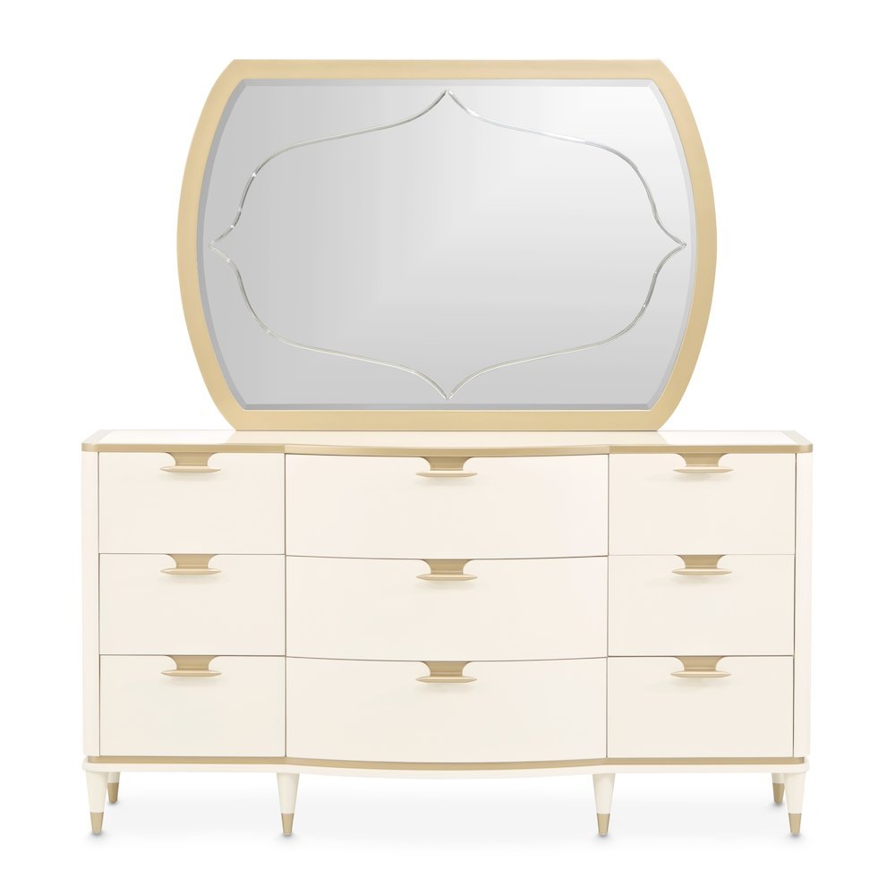 La Terrazza Dresser with Mirror - Creamy Pearl. Picture 1
