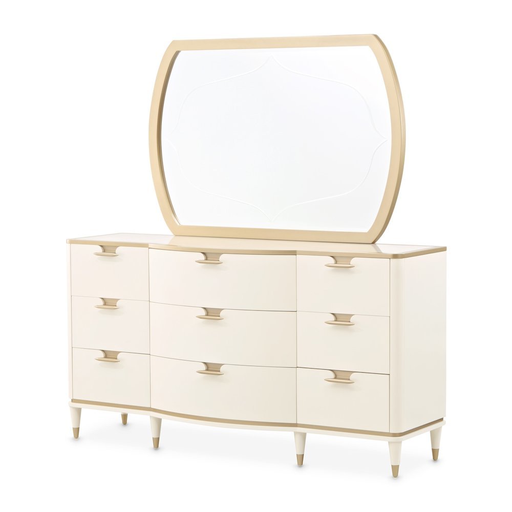 La Terrazza Dresser with Mirror - Creamy Pearl. Picture 4