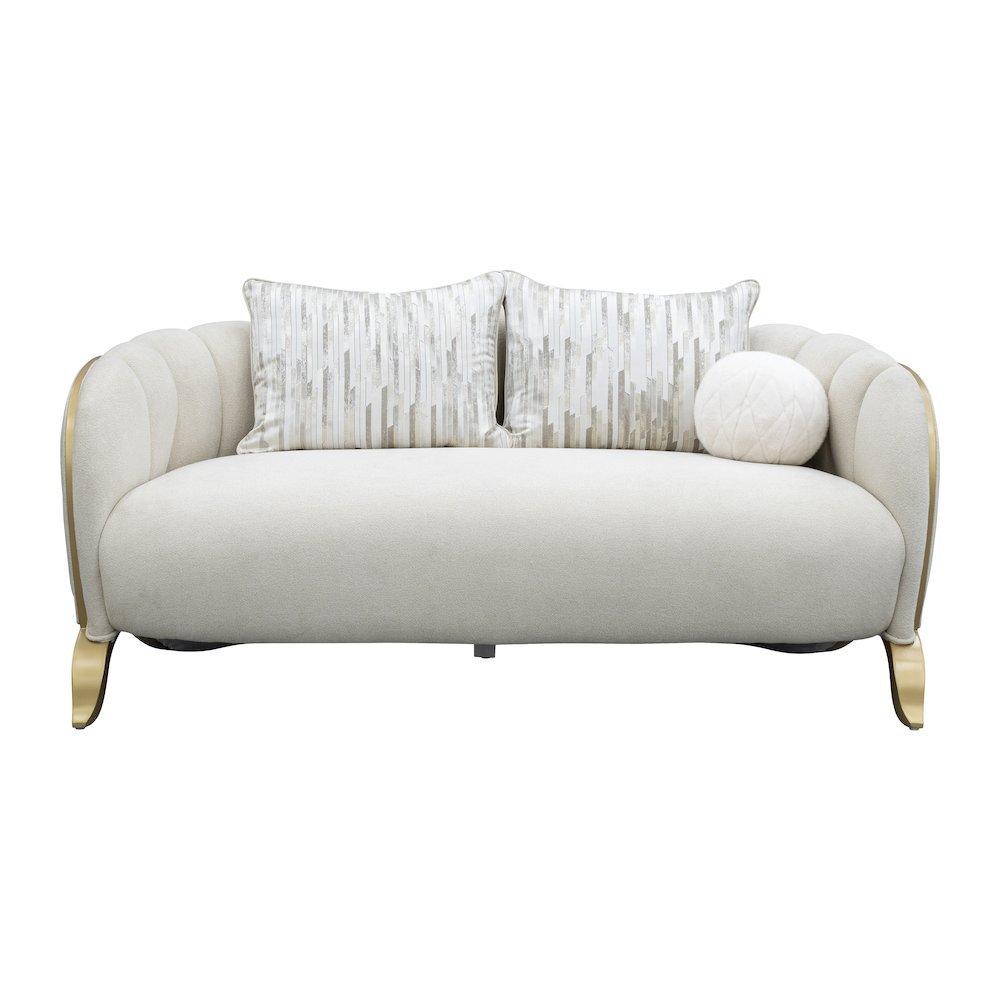 Scotts Square Loveseat - Cornsilk/Light Champagne. Picture 4