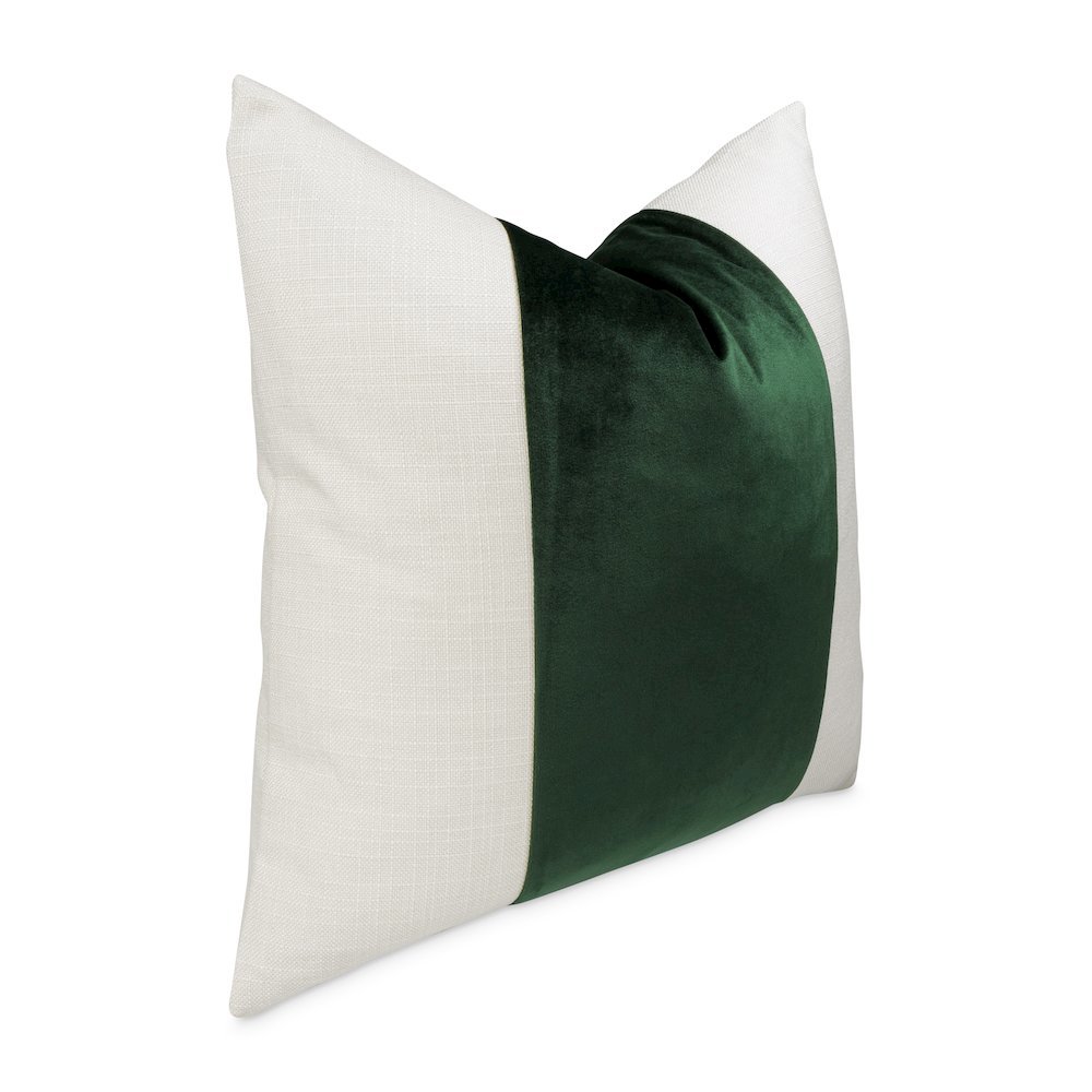 Caleb 21" Square Throw Pillow, Set of 2 - Cloud/Forest Green. Picture 2