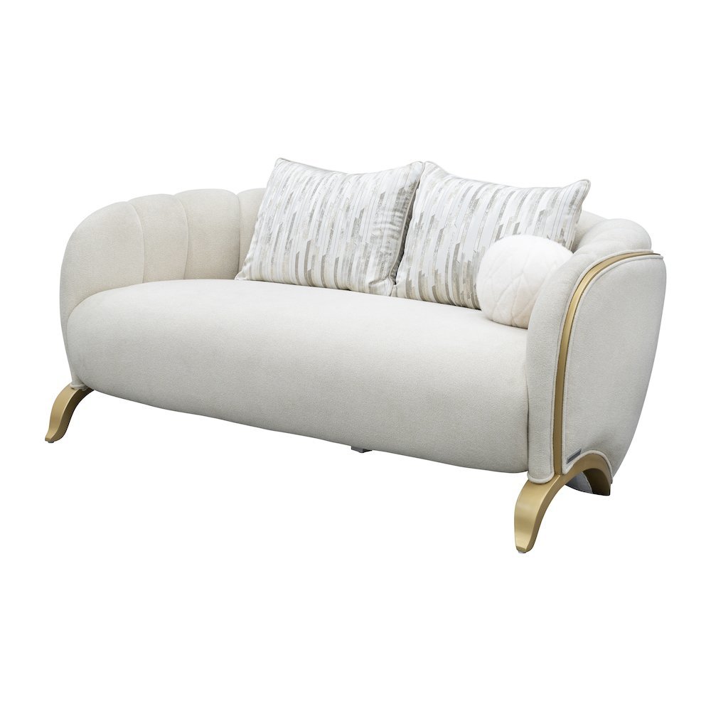 Scotts Square Loveseat - Cornsilk/Light Champagne. Picture 1