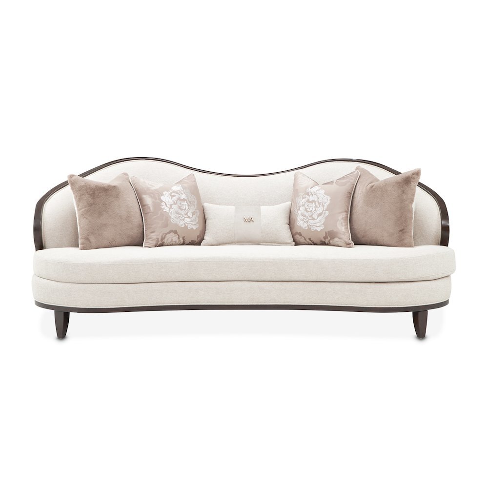 Camellia Field Chenille Sofa - Linen/Warm Pecan. Picture 1