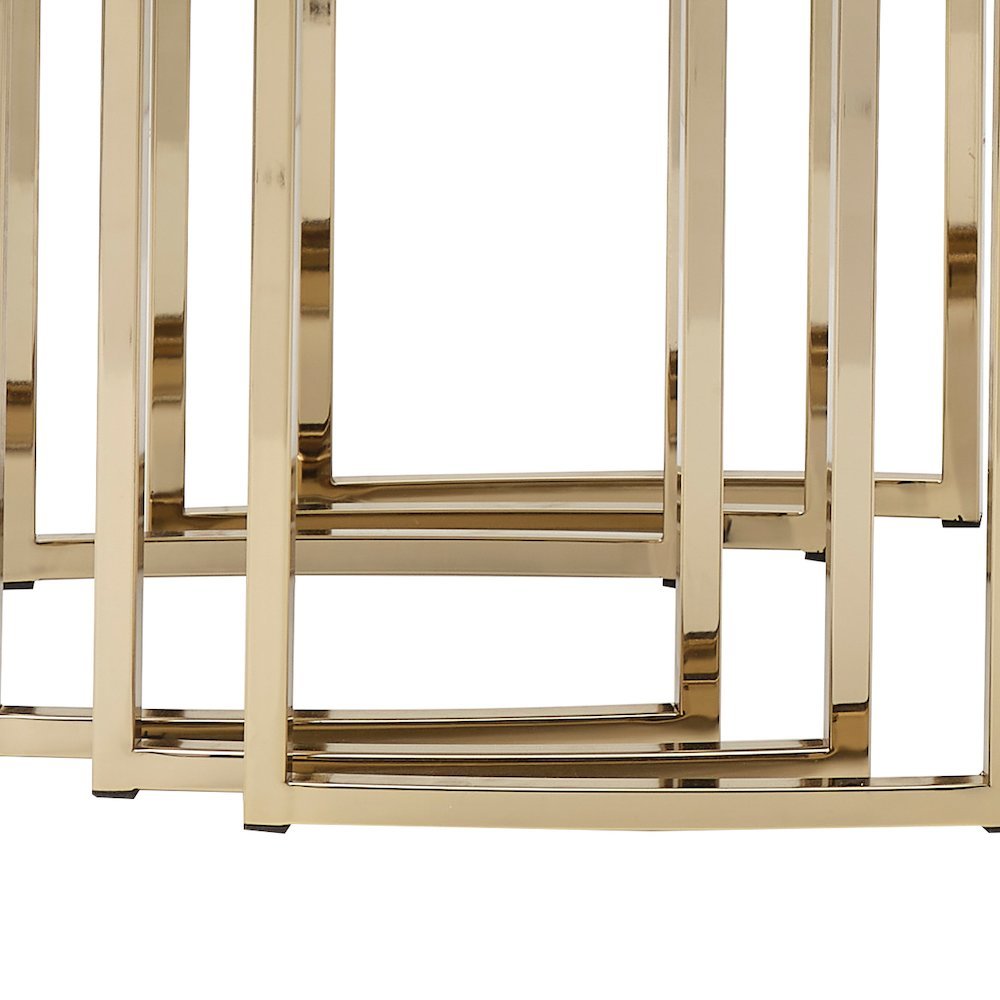 Beige Nesting End Tables Set of 3, Gold Side Tables for Living Room. Picture 12