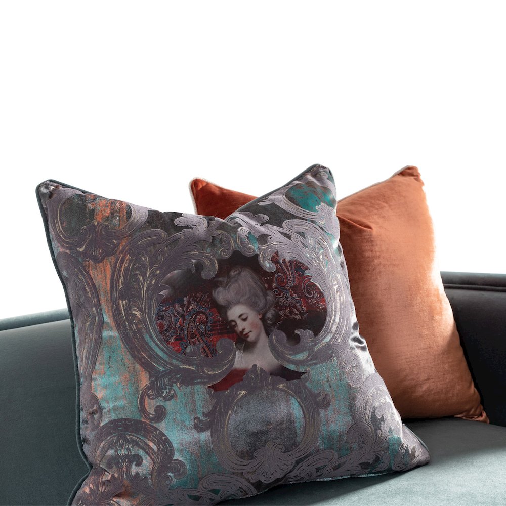 La Francaise Mansion Sofa - Azure/Black. Picture 10