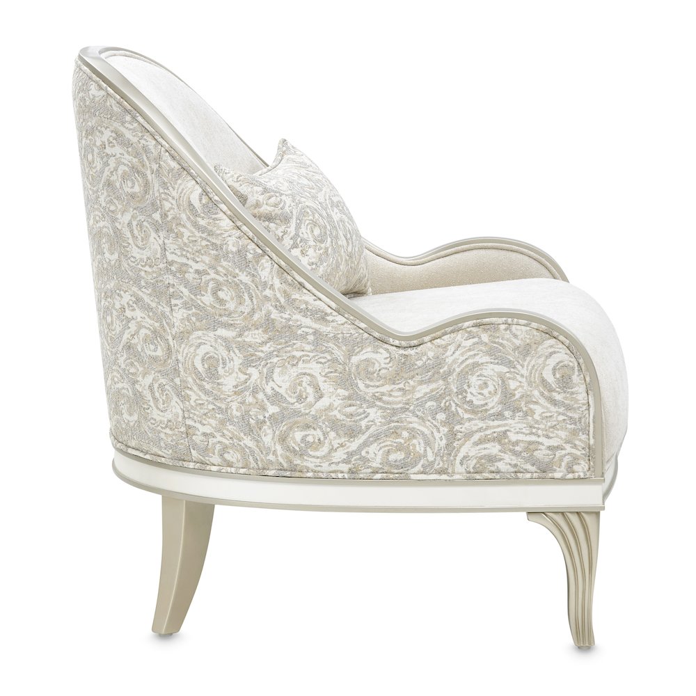 La Marisia Chenille Accent Chair - Tranquil/Light Champagne. Picture 4