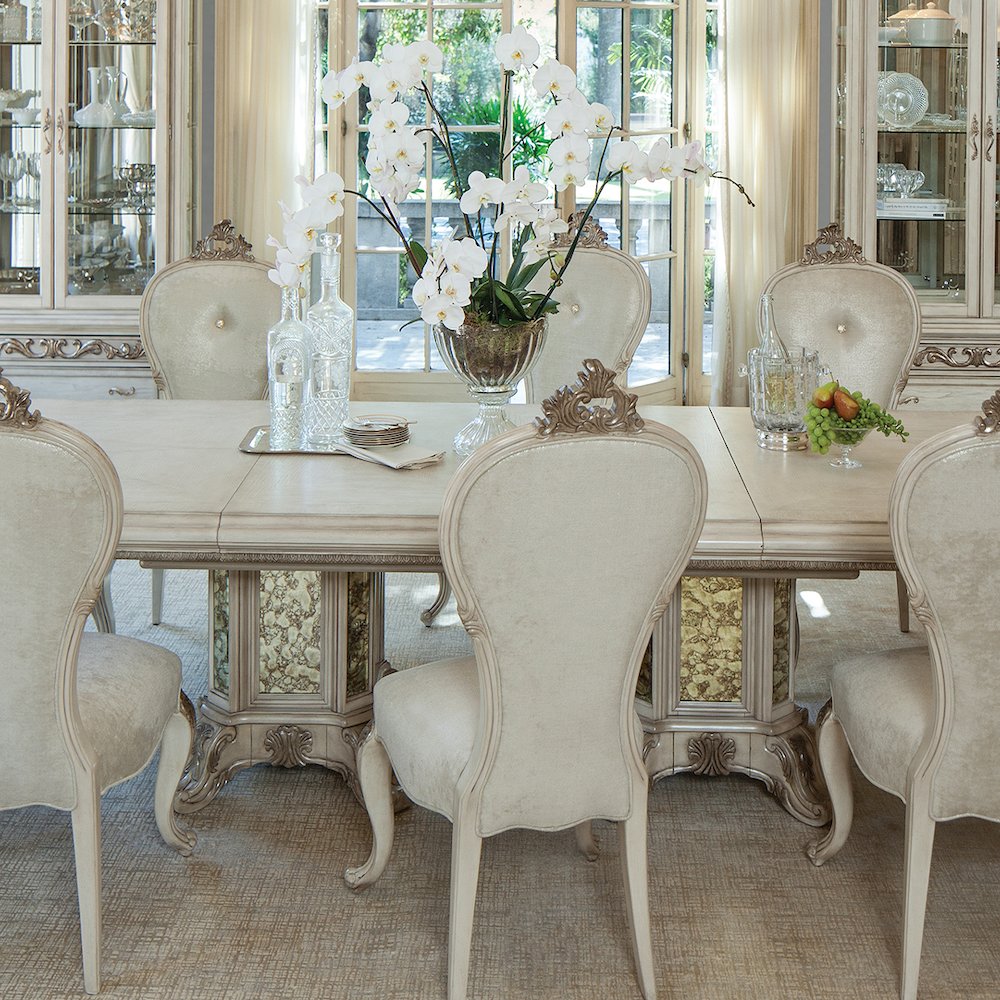 Platine de Royale Rectangular Dining Table - Champagne. Picture 5