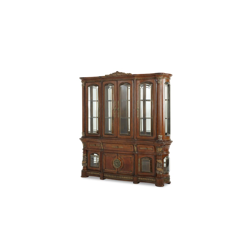 Villa Valencia China Cabinet - Classic Chestnut. Picture 1