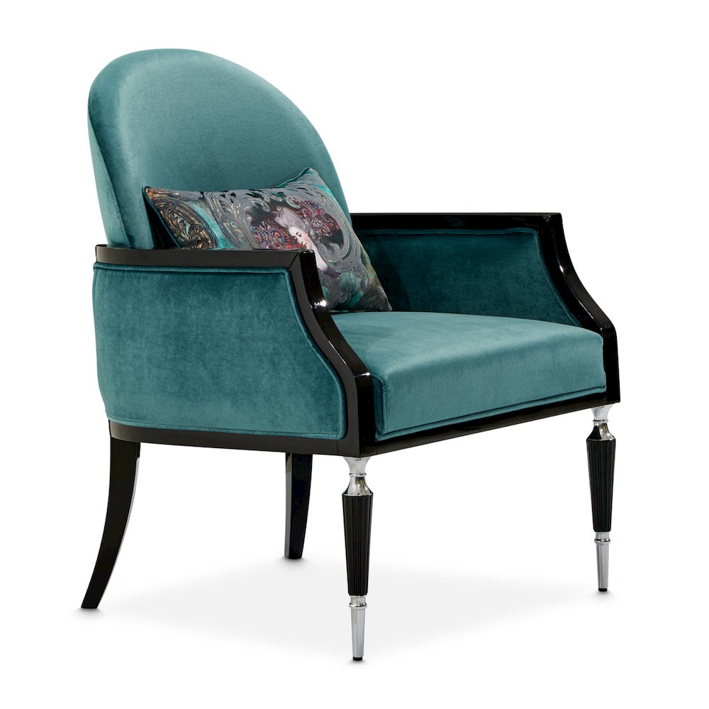 La Francaise Accent Chair - Azure/Black. Picture 3