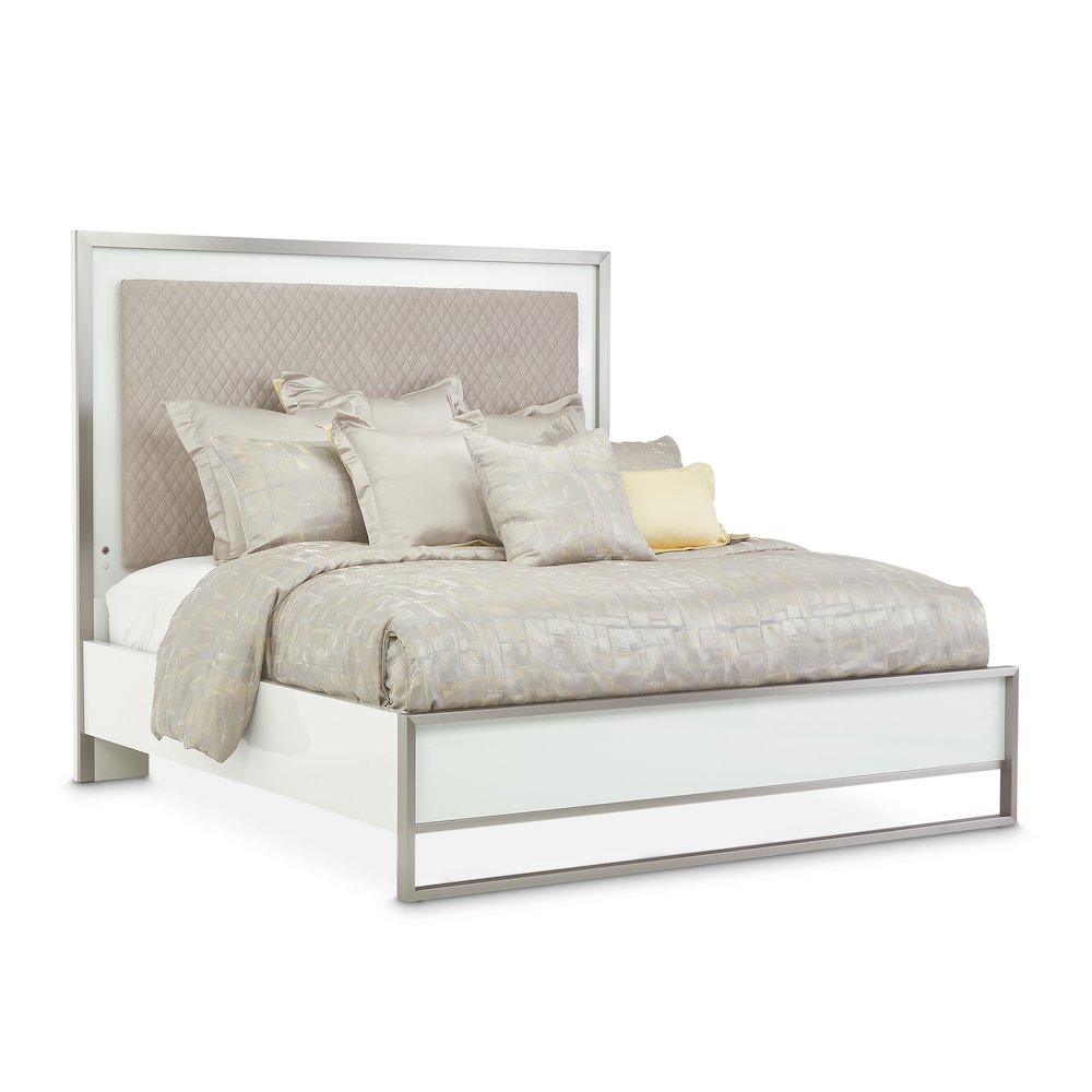 Marquee Queen Panel Bed - Cloud White. Picture 4
