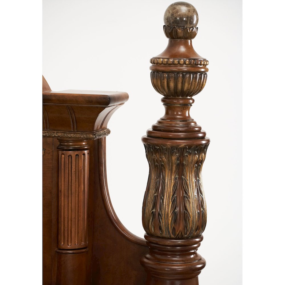 Villa Valencia Eastern King Poster Bed - Classic Chestnut. Picture 3
