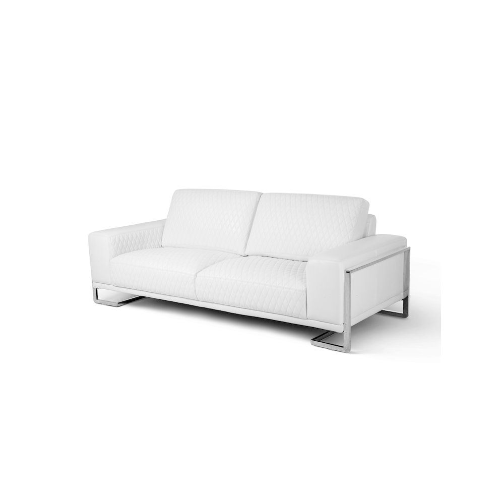 Mia Bella Gianna Sofa - White/Stainless Steel. Picture 1