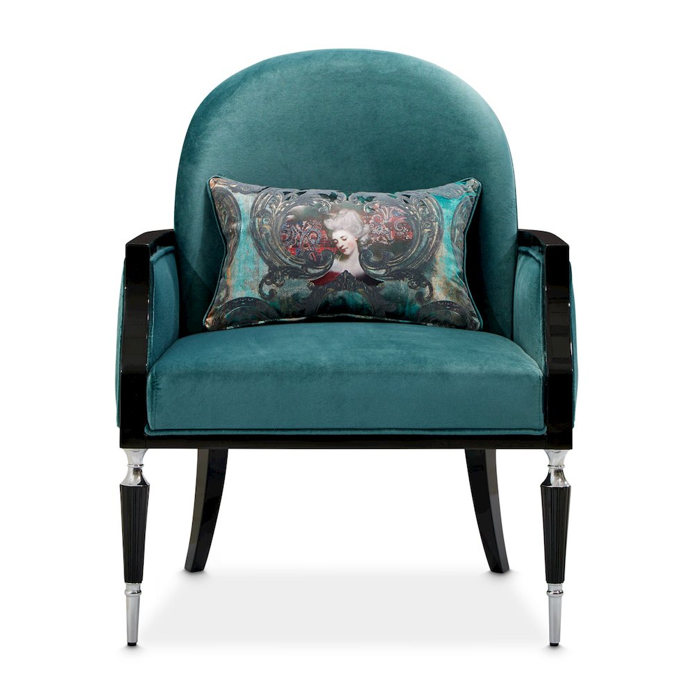 La Francaise Accent Chair - Azure/Black. Picture 2
