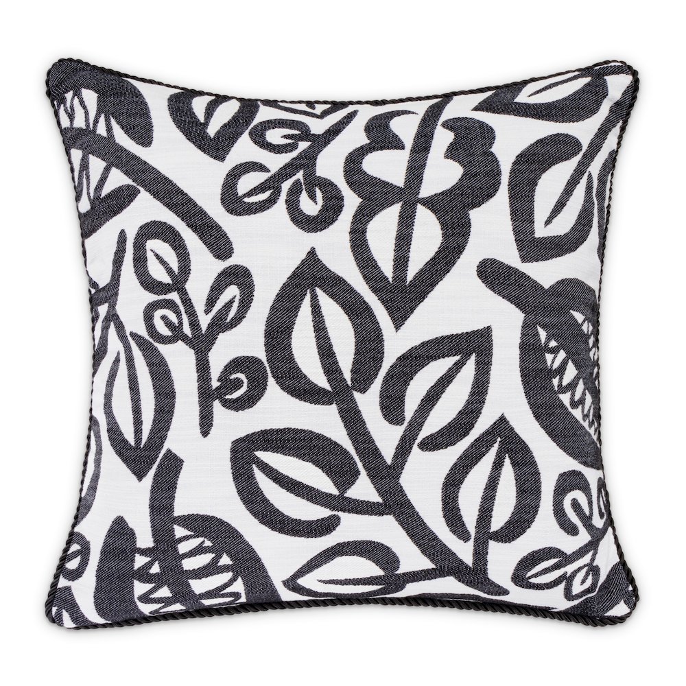 Uptown Downtown Ardent 20" Square Throw Pillow, Set of 2 - Black/White. Picture 1