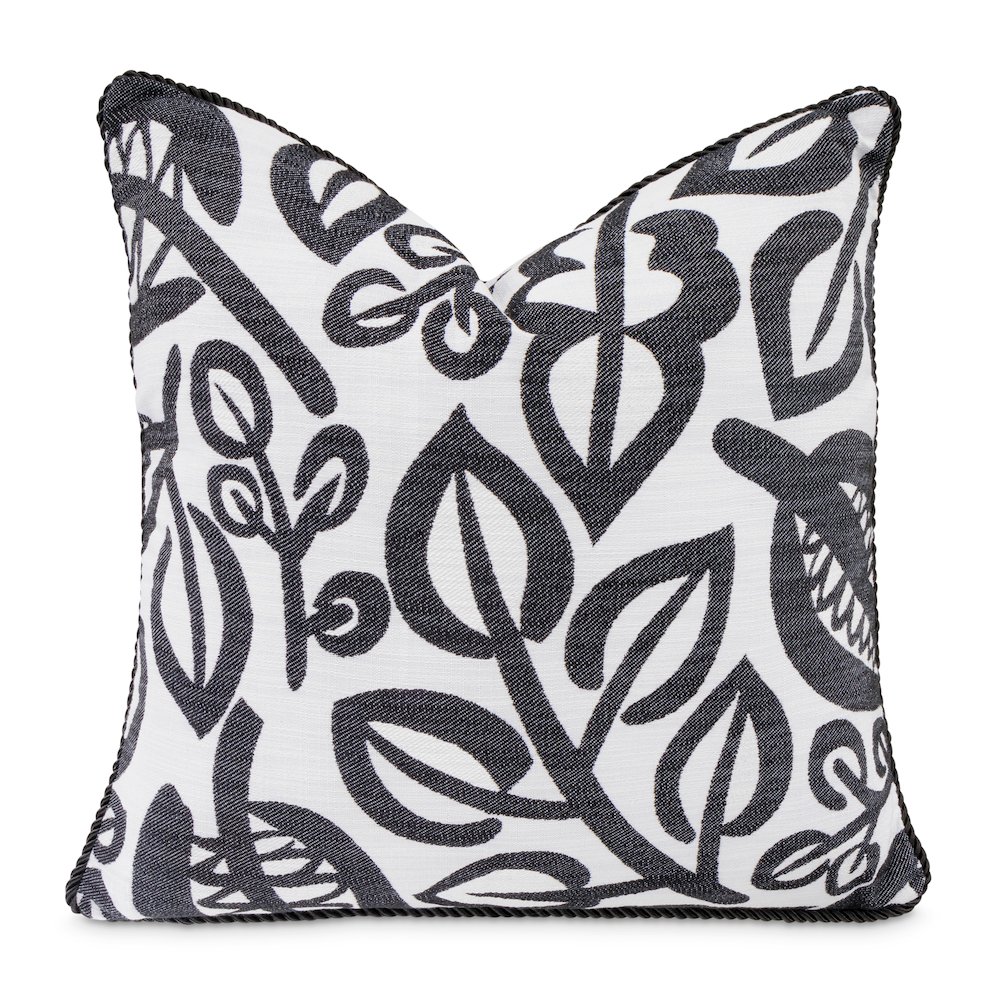 Uptown Downtown Ardent 20" Square Throw Pillow, Set of 2 - Black/White. Picture 7