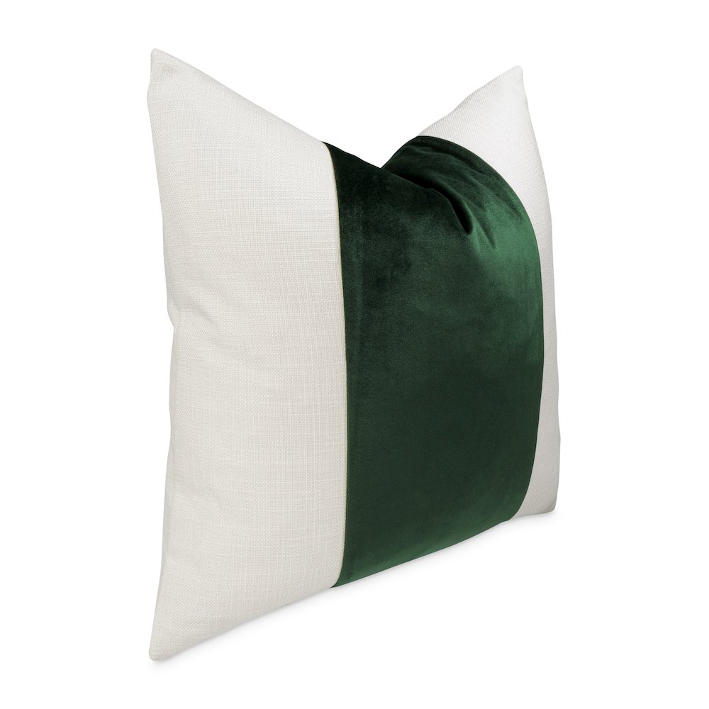 Caleb 21" Square Throw Pillow, Set of 2 - Cloud/Forest Green. Picture 2