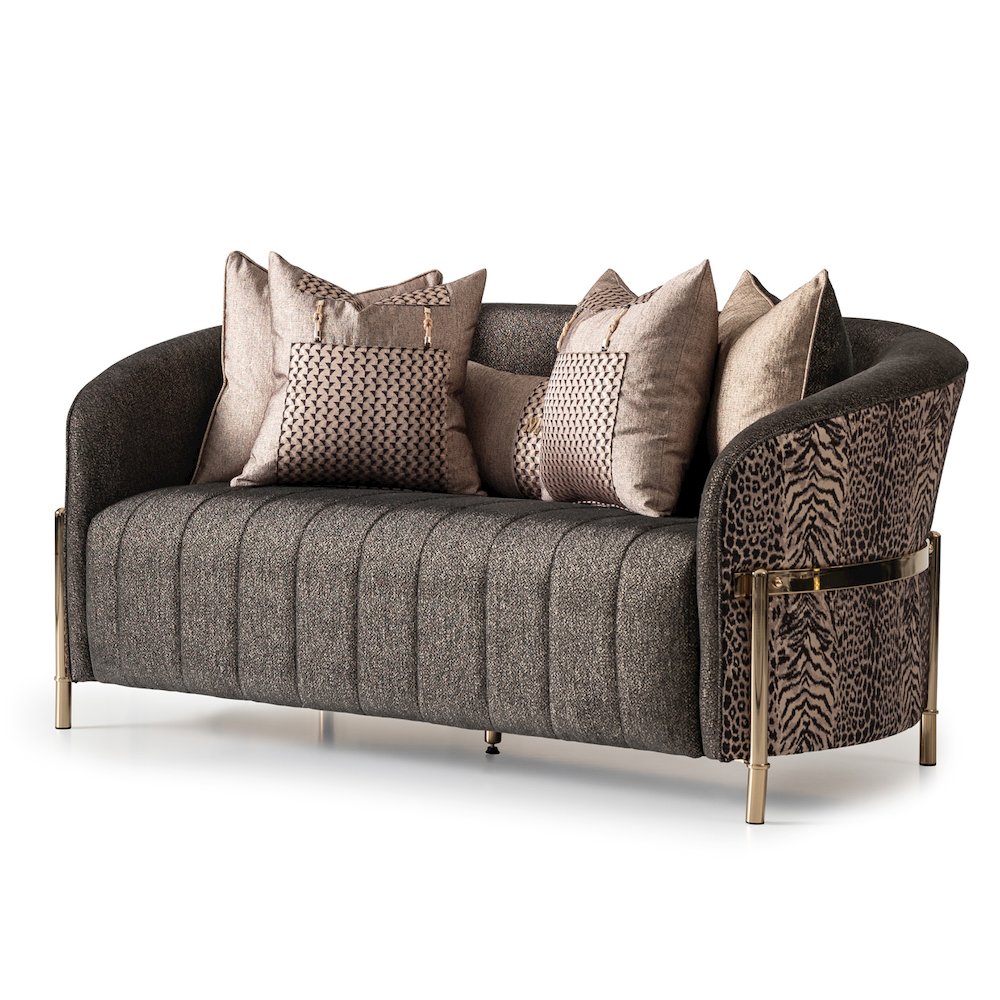 Lisbon Loveseat - Onyx/Gold. Picture 2