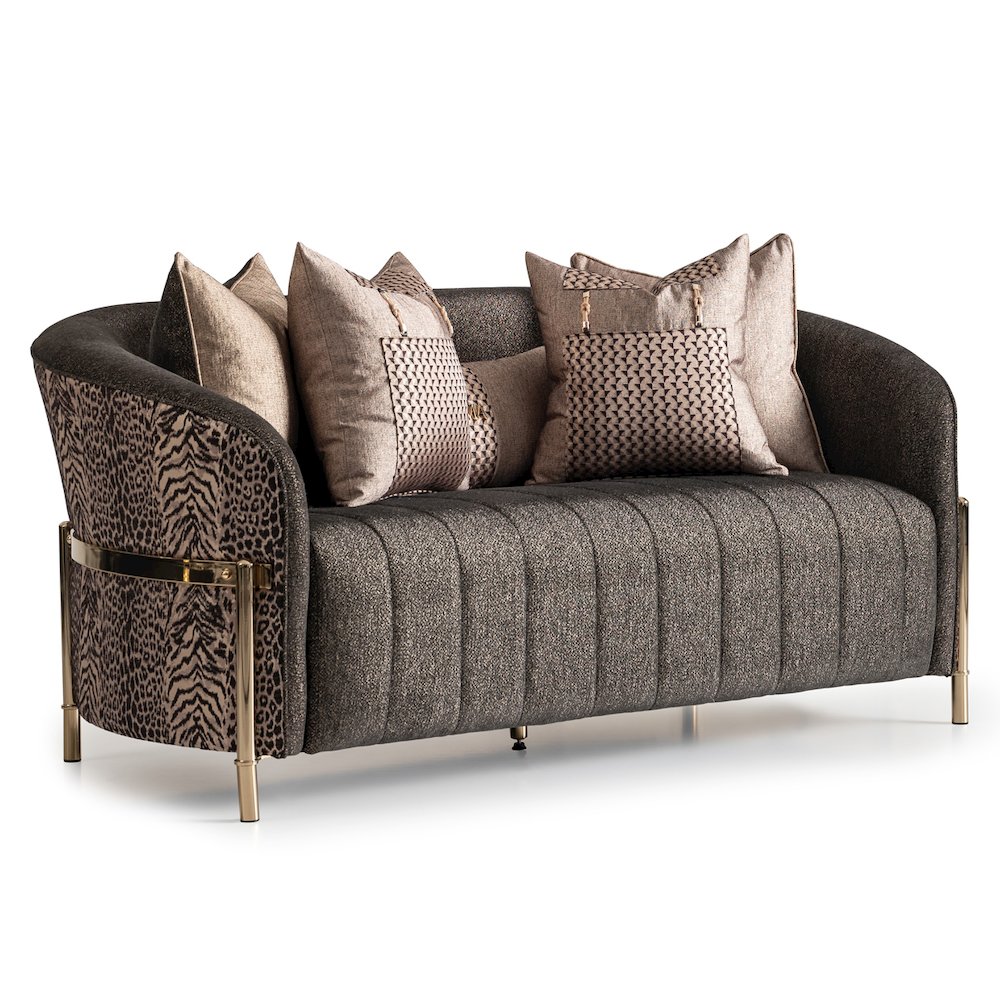 Lisbon Loveseat - Onyx/Gold. Picture 12