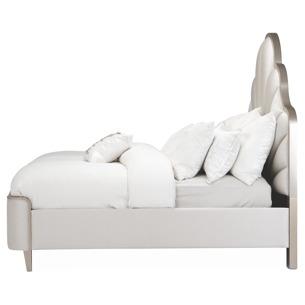 Malibu Crest Eastern King Scalloped Panel Bed - Chardonnay. Picture 10