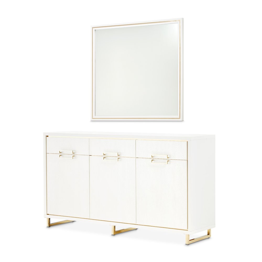 Palm Gate Sideboard with Mirror - Cloud White. Picture 1