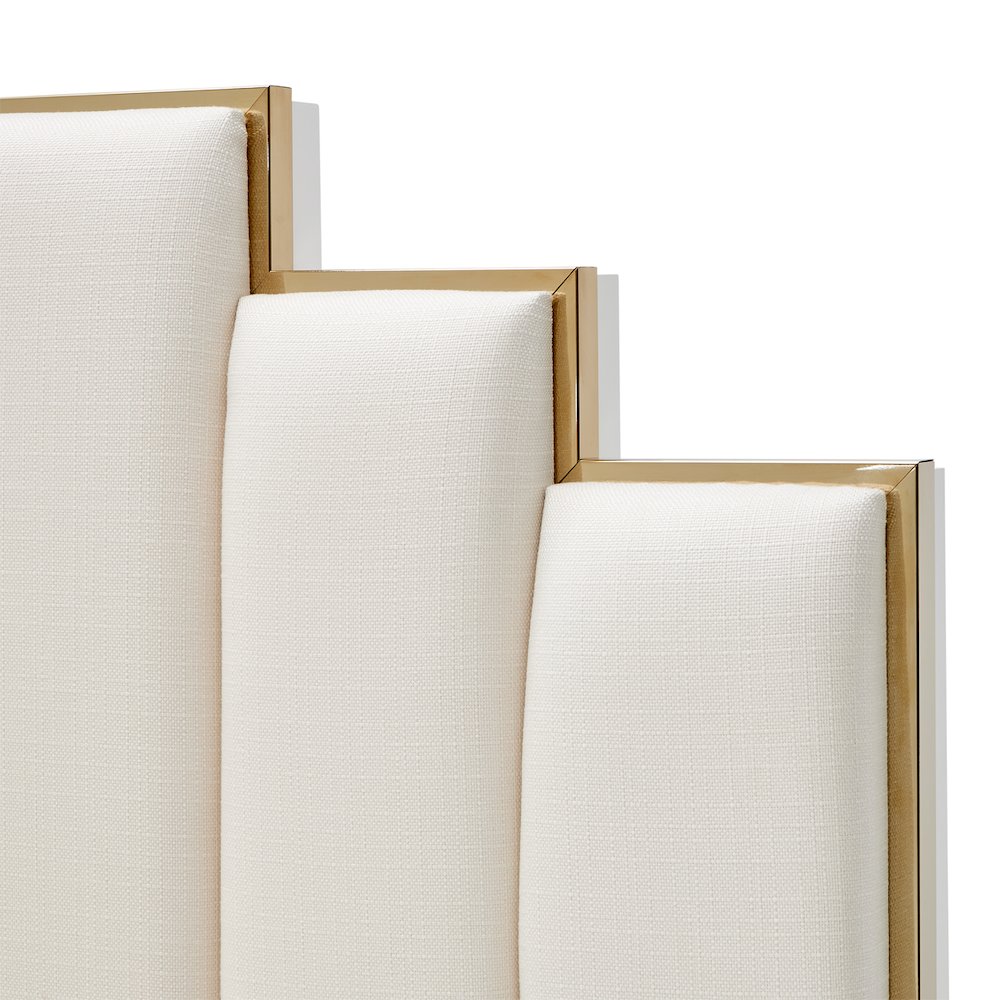 Palm Gate Queen Upholstered Bed - Cloud White. Picture 3