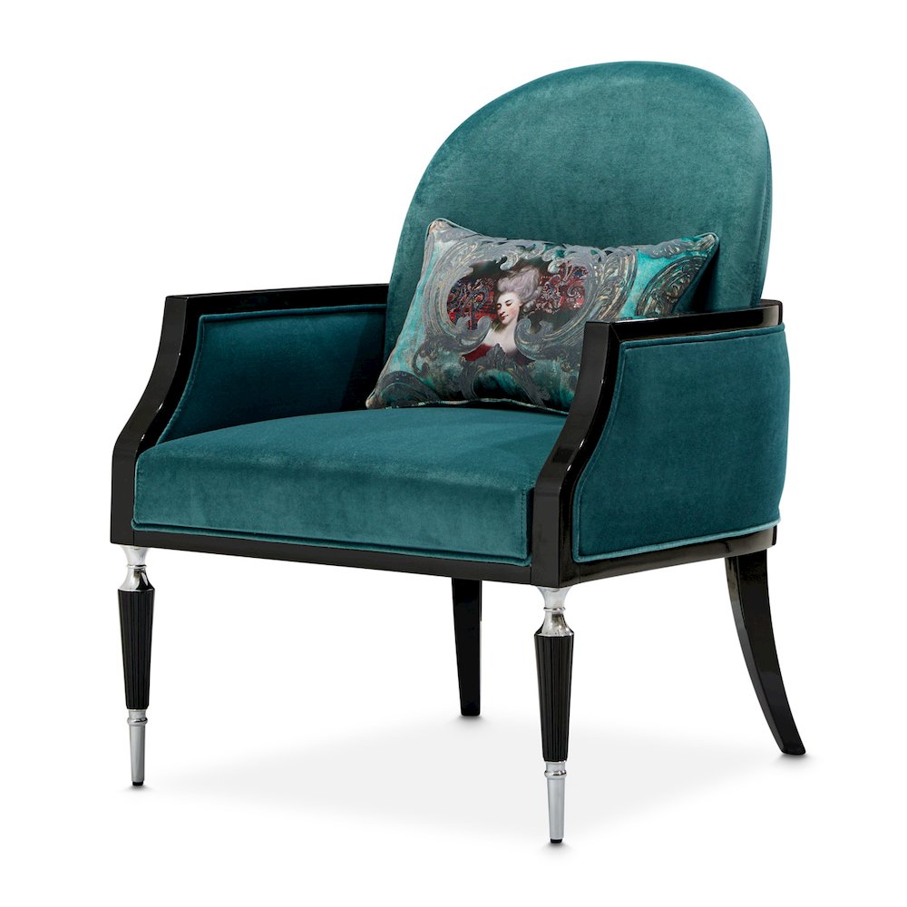 La Francaise Accent Chair - Azure/Black. Picture 1