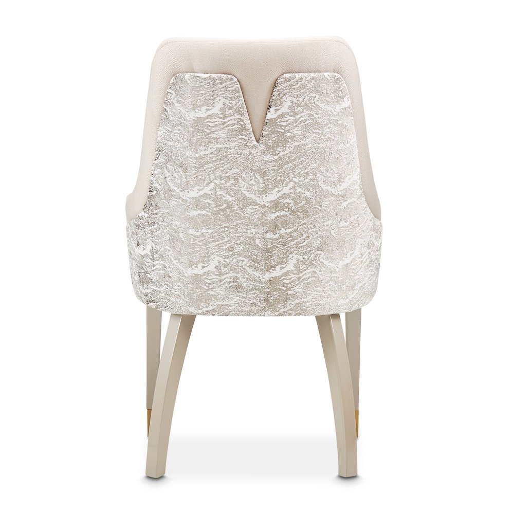 Carmela Dining Arm Chair - Shimmer Ivory. Picture 5